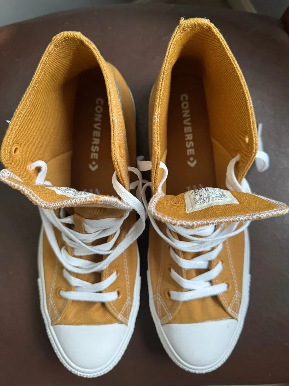 Converse Chuck Taylor All Star High Top Sneakers Mustard Yellow Men's Size 11.5